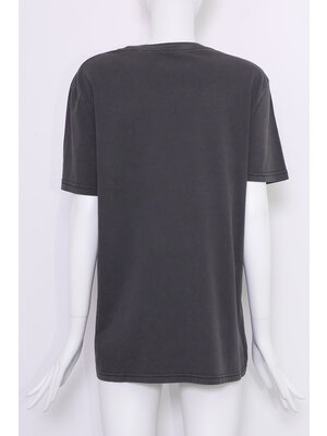 black T-shirt with WHITE MAGIC print (washed look)