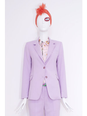 SIS by Spijkers en Spijkers slim fitted jacket wit flap pockets and 2 slits in lilac wool