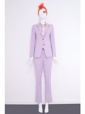 SIS by Spijkers en Spijkers slim fitted jacket wit flap pockets and 2 slits in lilac wool