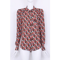 123 round collar blouse rEVOLution print