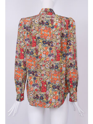 SIS by Spijkers en Spijkers 100% zijde blouse met ronde kraag en pofmouw in Klimt flower print