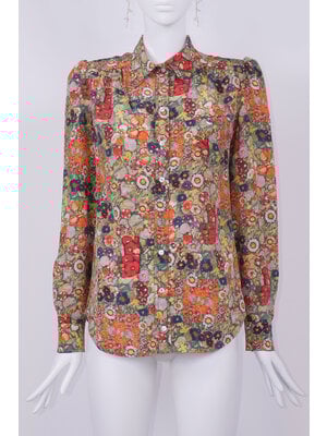 SIS by Spijkers en Spijkers 123 silk round collar blouse