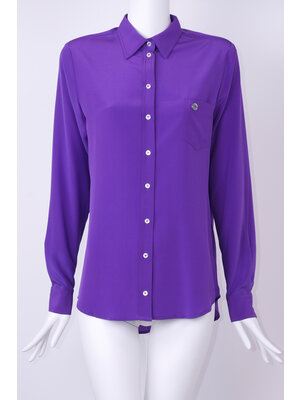 SIS by Spijkers en Spijkers 127  Little  Blouse  100%  SILK  purple crepe de chine