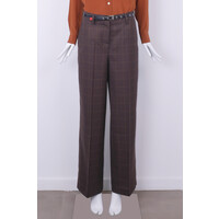 238  wide pants , chocolate brown check