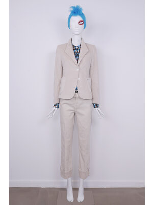 SIS by Spijkers en Spijkers Ecru jeans, with turn up hem