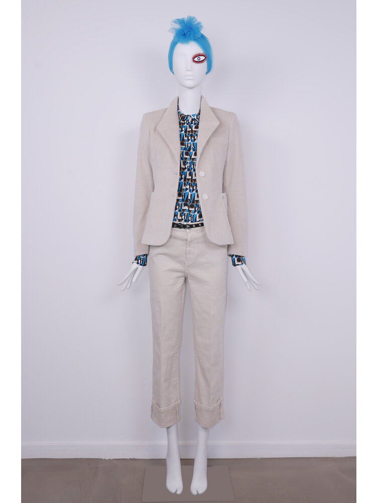 SIS by Spijkers en Spijkers Ecru jeans, with turn up hem