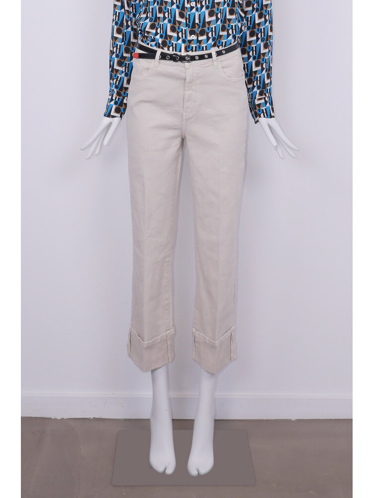 SIS by Spijkers en Spijkers Ecru jeans, with turn up hem