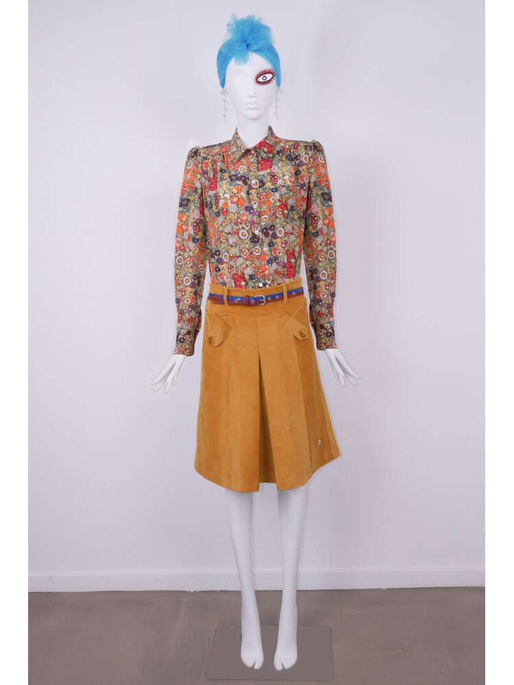 SIS by Spijkers en Spijkers viscose -crepe  blouse met ronde kraag en pofmouw in Klimt flower print