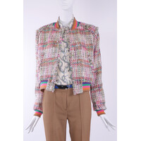 bomber jacket in multi colour wollen tweed