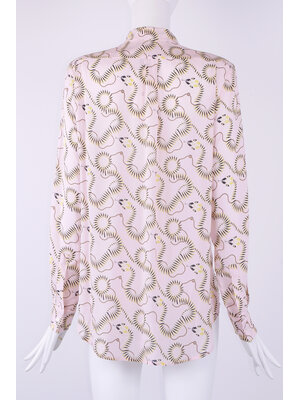 Classic viscose blouse with rose snake print