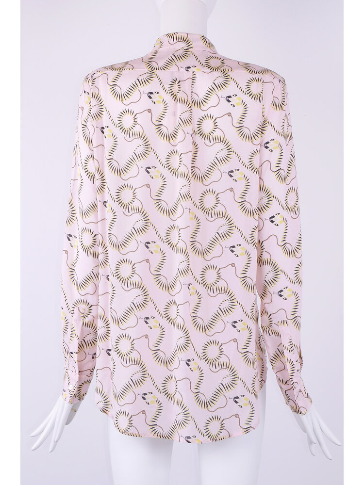 klassieke viscose blouse met rose snake print