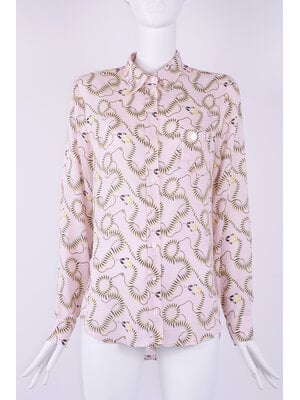 Classic viscose blouse with rose snake print