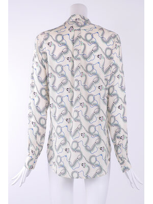 klassieke viscose blouse met green snake print