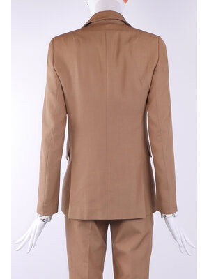 SIS by Spijkers en Spijkers Slim fitted colbert jacket in brown melange, wool linen blend