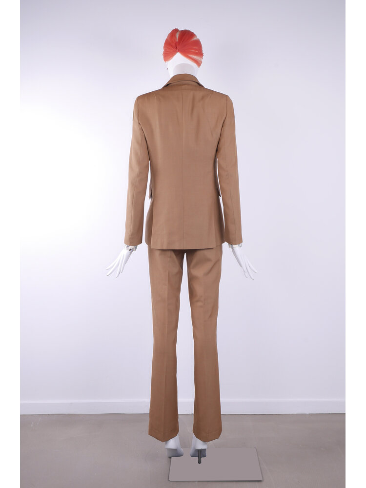 SIS by Spijkers en Spijkers Slim fitted colbert jacket in brown melange, wool linen blend