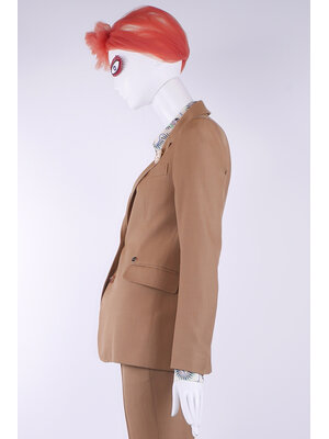 SIS by Spijkers en Spijkers Slim fitted colbert jacket in brown melange, wool linen blend