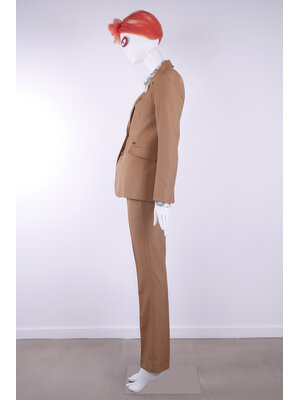 SIS by Spijkers en Spijkers Slim fitted colbert jacket in brown melange, wool linen blend