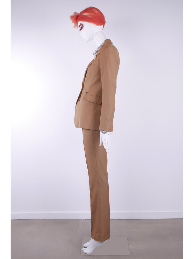 SIS by Spijkers en Spijkers Slim fitted colbert jacket in brown melange, wool linen blend