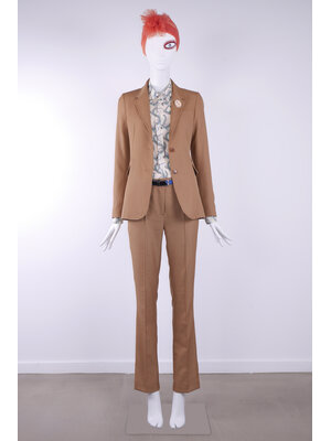 SIS by Spijkers en Spijkers Slim fitted colbert jacket in brown melange, wool linen blend