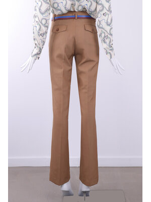 SIS by Spijkers en Spijkers Classic trousers with flair bottom in brown melange wool linnen blend