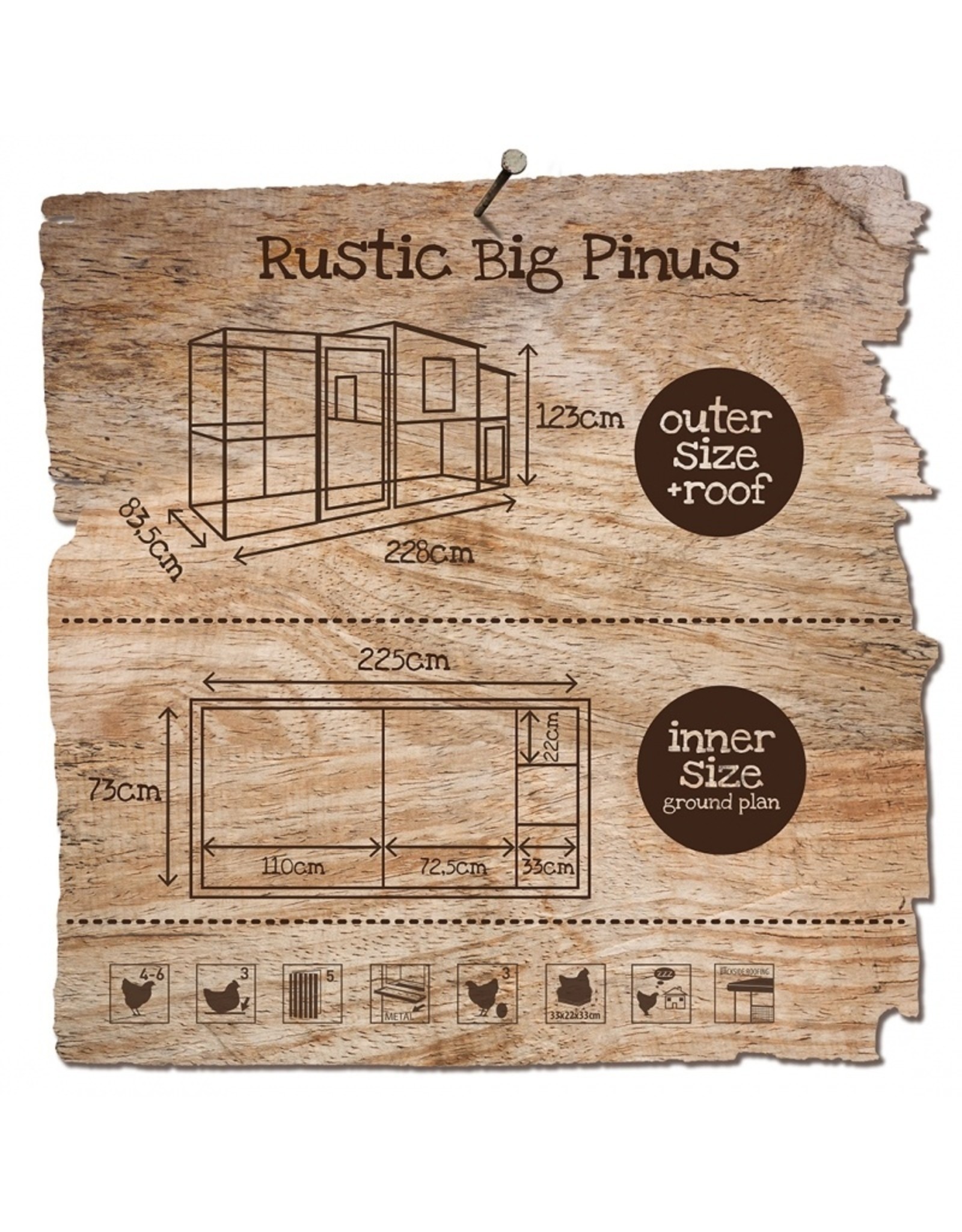 Kippenhokken Kippenhok Rustic Big Pinus - 1 Stuks