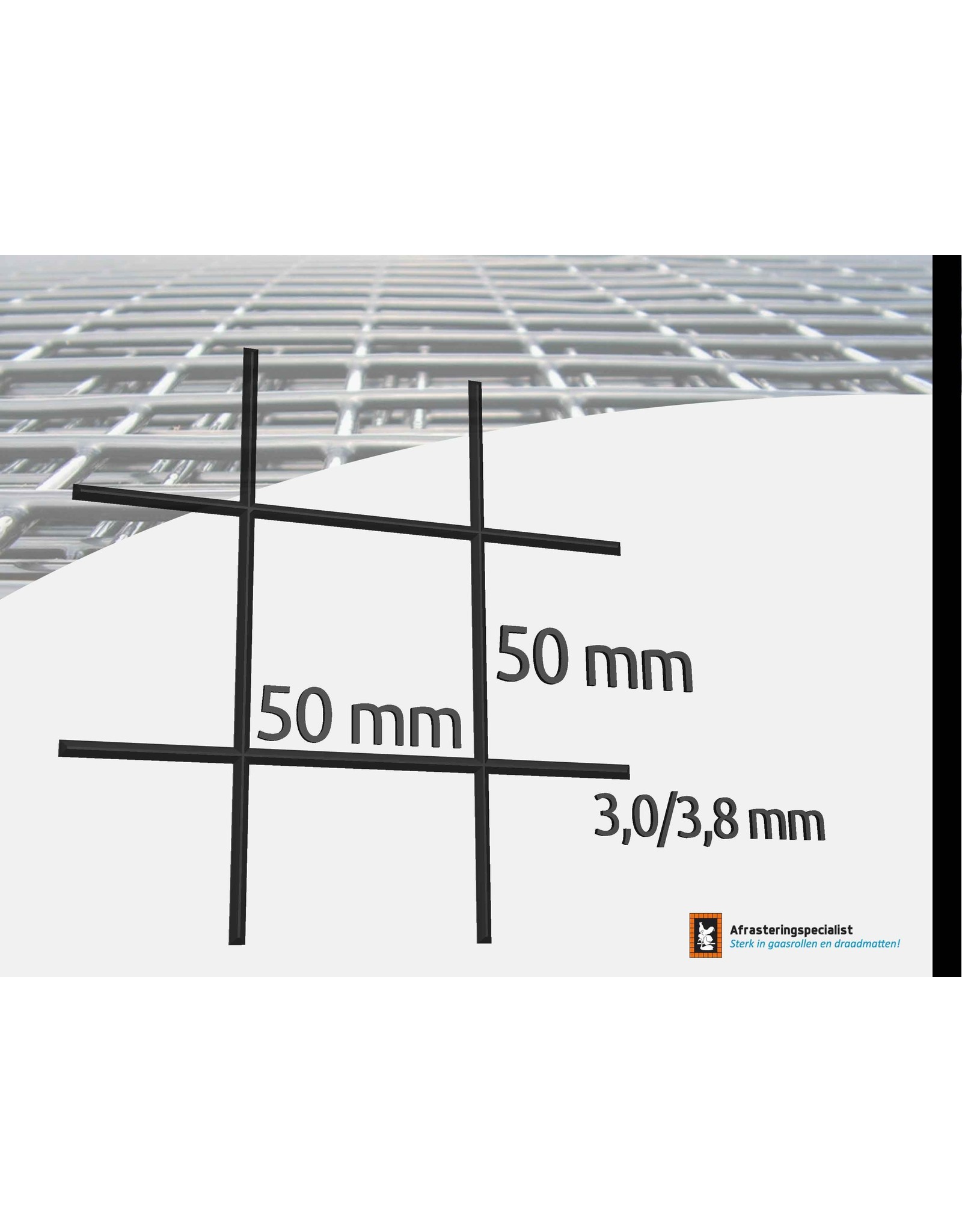 Zelfbouw materialen Draadmat zw.2x1m/50*50*3mm - 1 Stuks