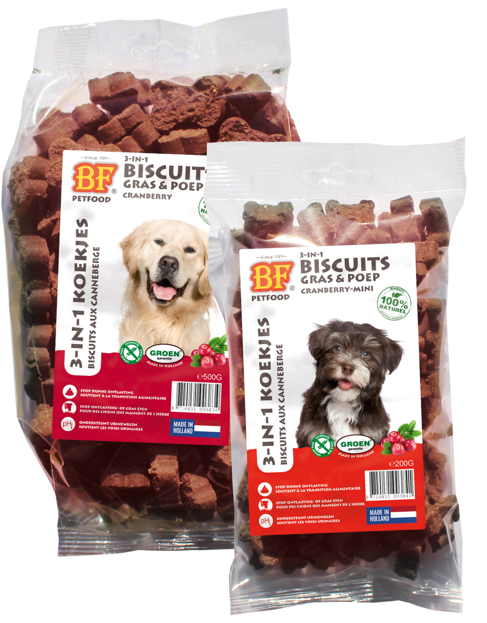Biofood 3 in 1 Koekjes Cranberry - 500 Gram