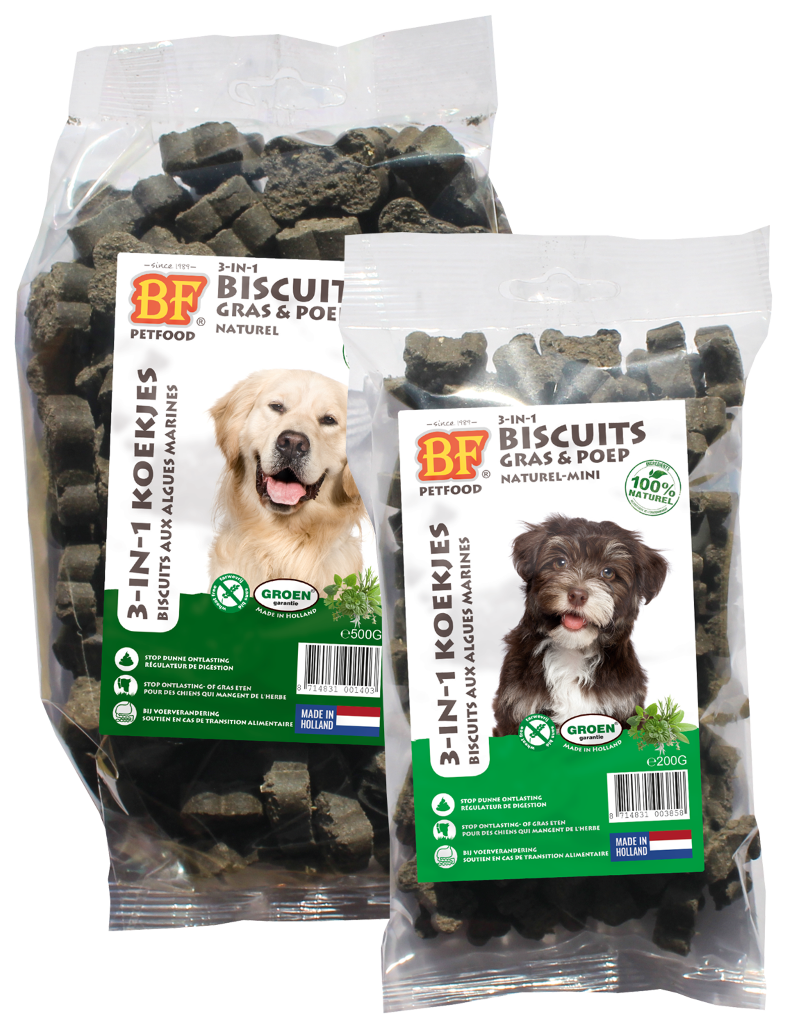 Biofood 3 in 1 Koekjes Kruiden/ naturel - 500 Gram