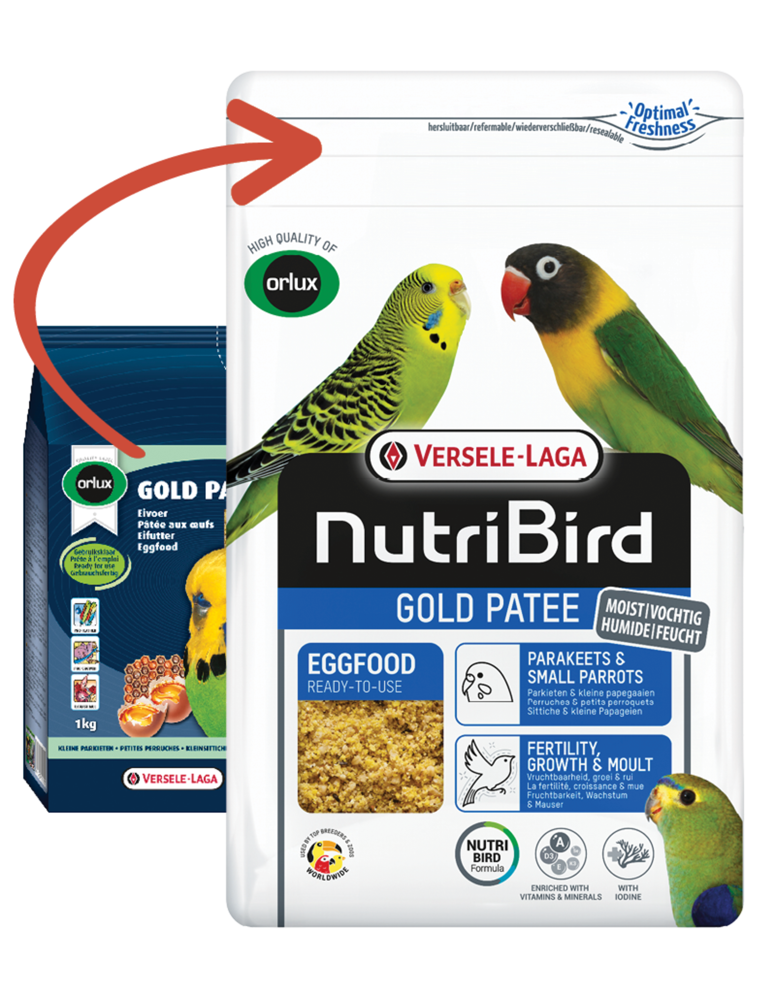 Nutribird Gold Patee Parkiet & Kl Papegaai - 1 KG