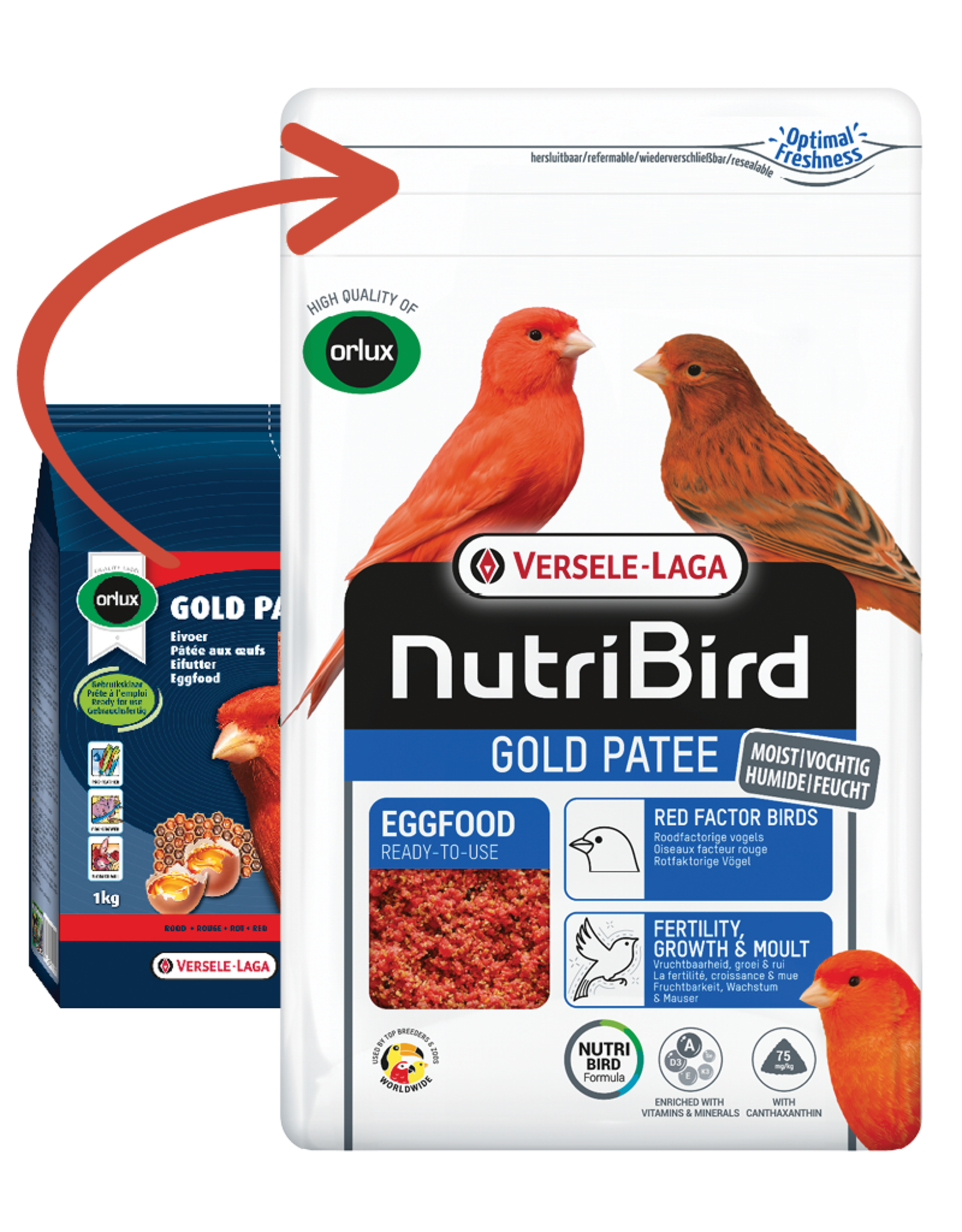 Nutribird Gold Patee Rood Factor Vogel - 1 KG