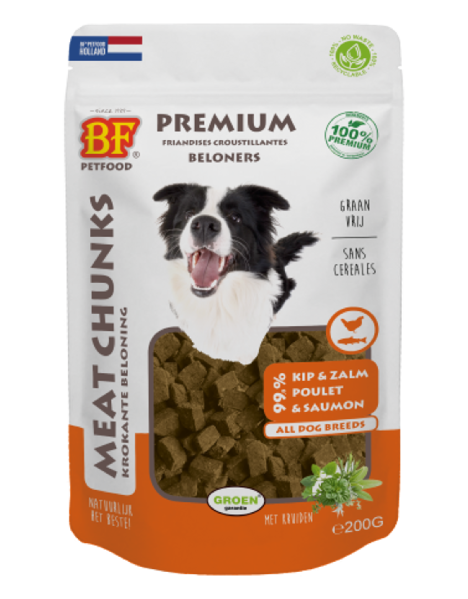 Biofood BF Meatchunks Kip & Zalm - 200 Gram