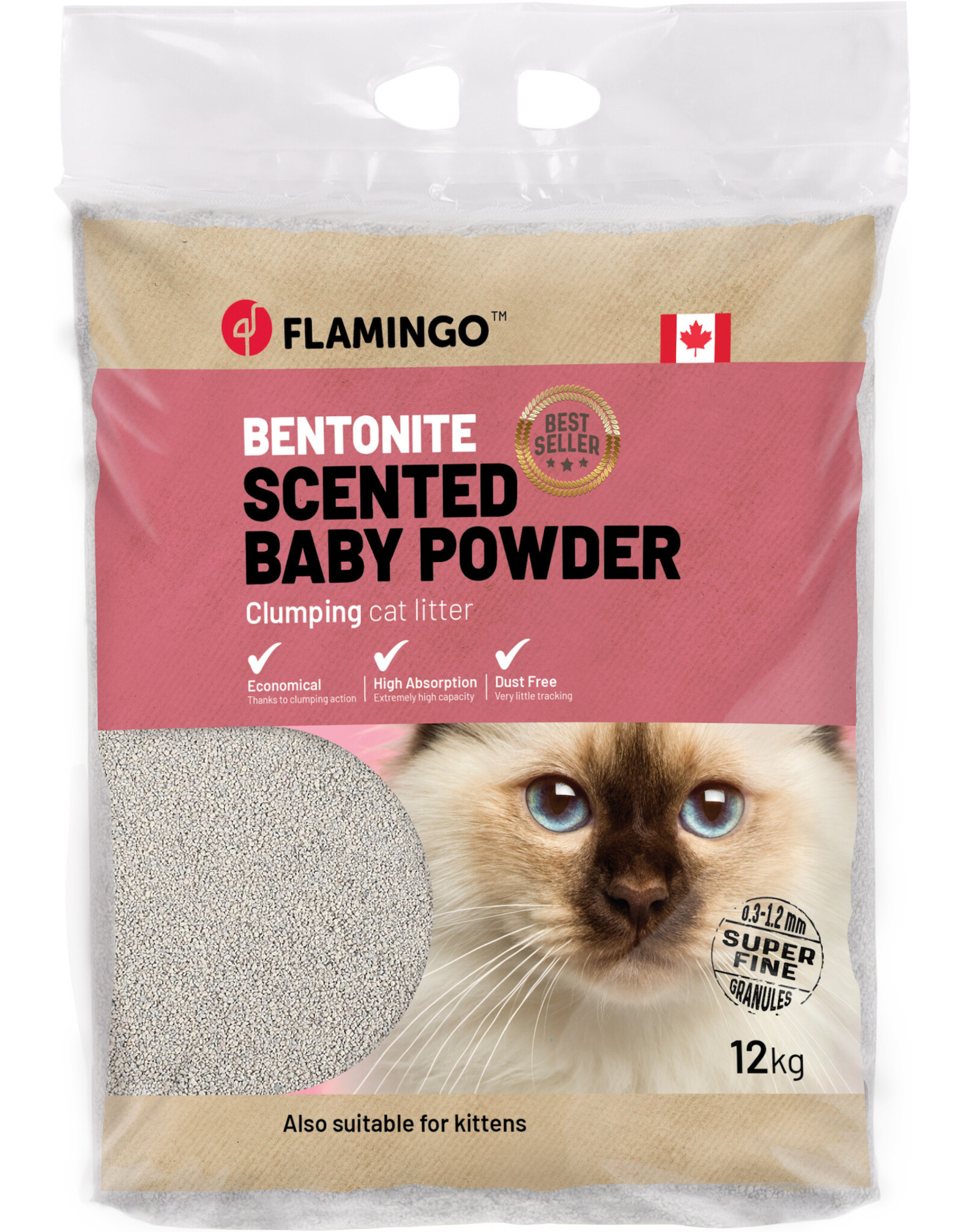 Flamingo Kattebakvulling Babypoeder Can - 12 KG