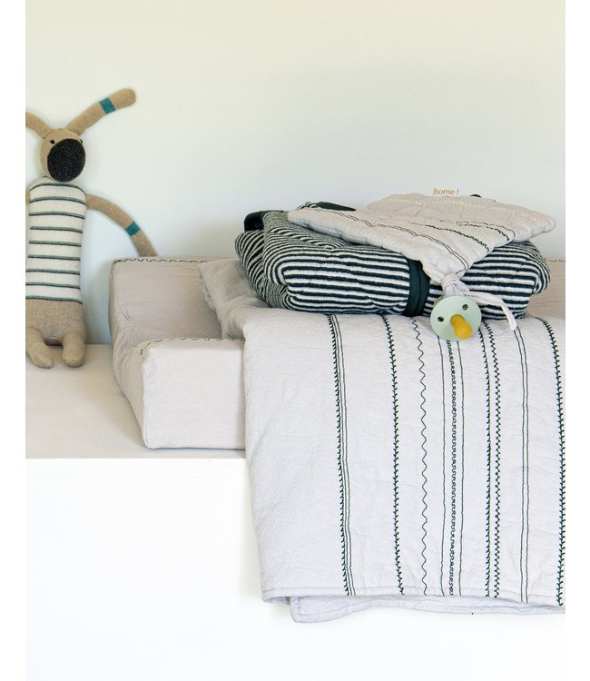 Organic blanket chalk/dark green