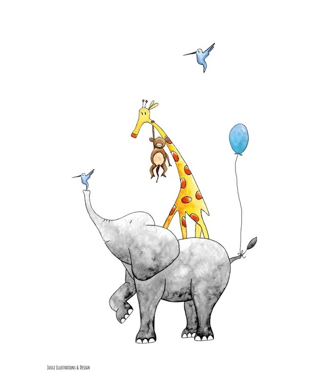 Juulz Juulz Stapeldieren Blauw  poster