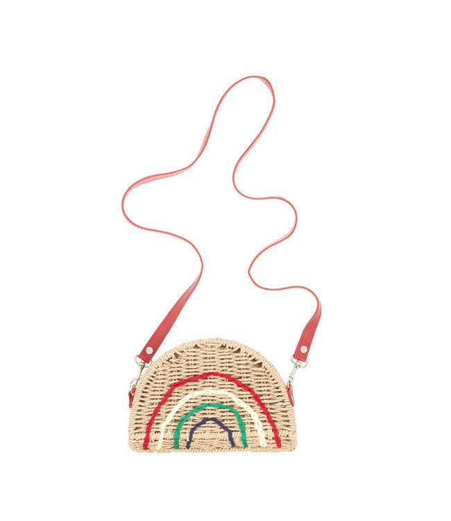 Mimi & Lula Rainbow wicker cross body bag