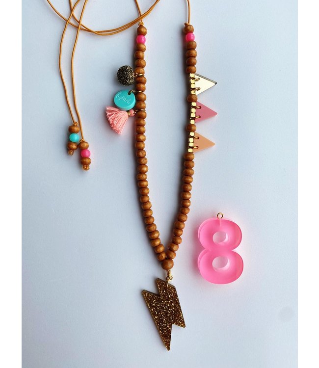 ByMelo Verjaardagsketting Roze 8jr