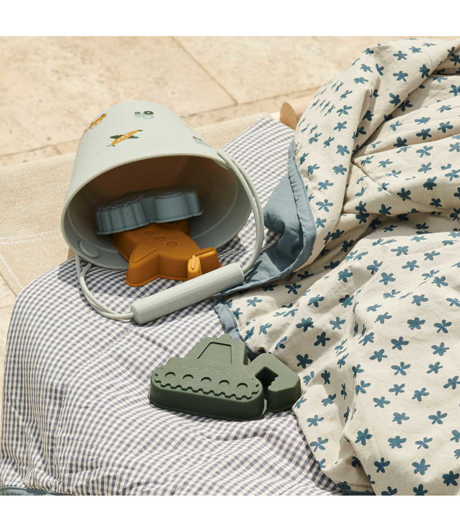 Liewood Dante beach set Vehicles dove blue