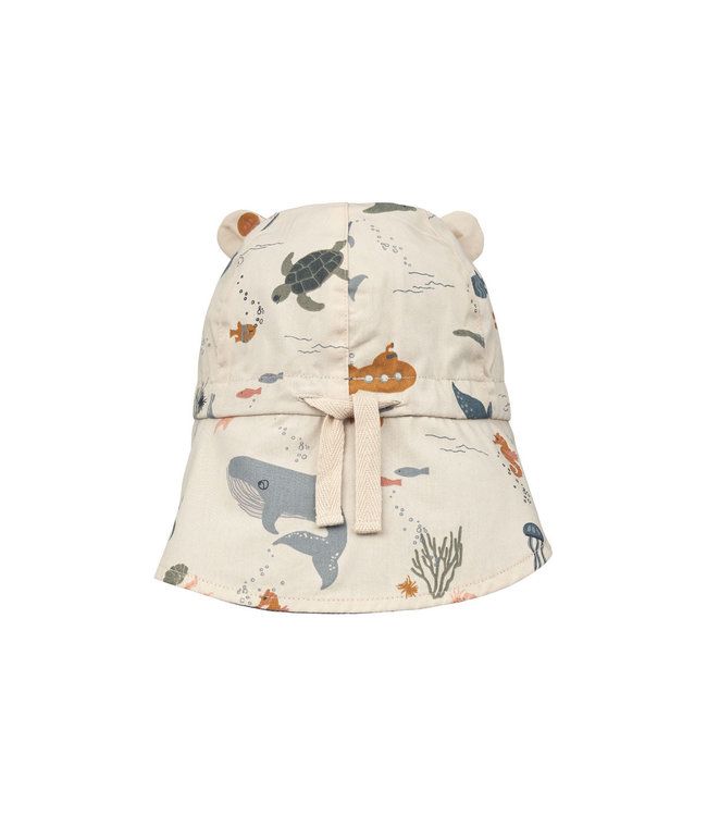 Liewood Gorm reversible sun hat Sea creature /Sandy mix