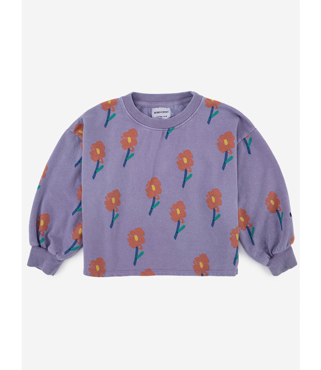 Bobo Choses Flowers all over cropped sweatshirt