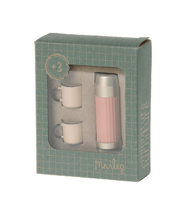 Maileg Thermos and cups - Soft coral