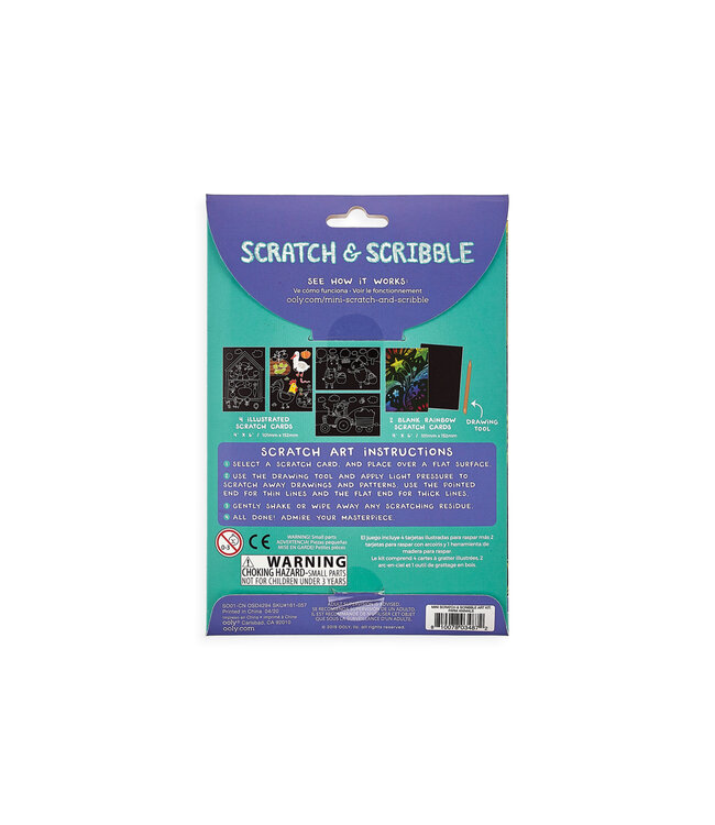 Ooly Mini Scratch & Scribble Art Kit - Farm Animals