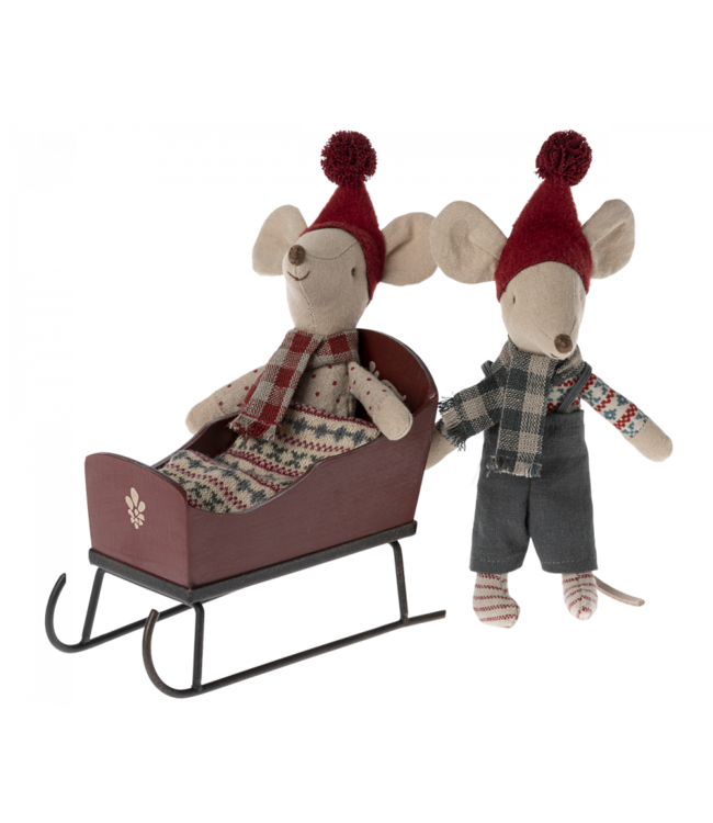 Maileg Sleigh mouse red