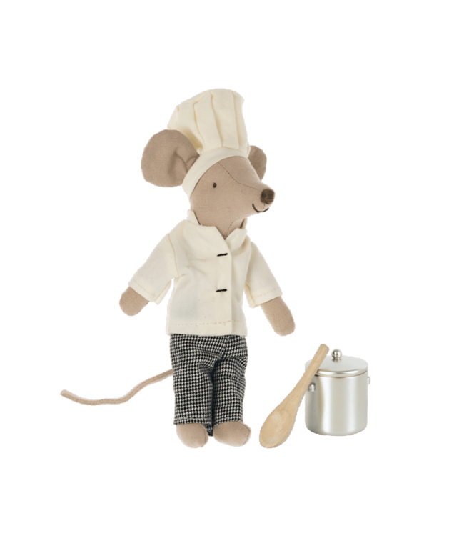 Maileg Chef mouse w. soup cup and spoon