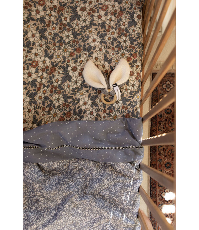 Mies & CO Baby soft teddy blanket Vintage flower blue