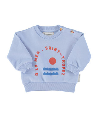 Piupiuchick Unisex sweatshirt | light blue w/sea print