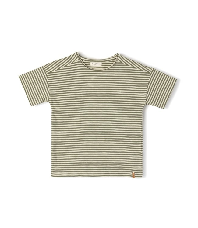 NixNut Com Tshirt Khaki Stripe