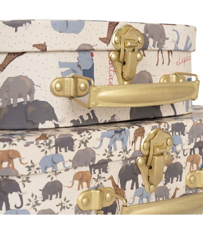 Konges Slojd 2 pack suitcase safari/elephantastic