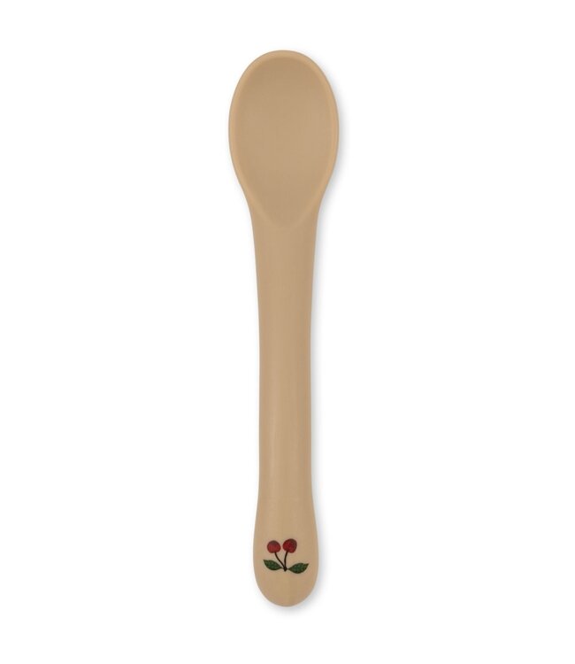 Konges Slojd BOWL & SPOON SILICONE SET Cherry