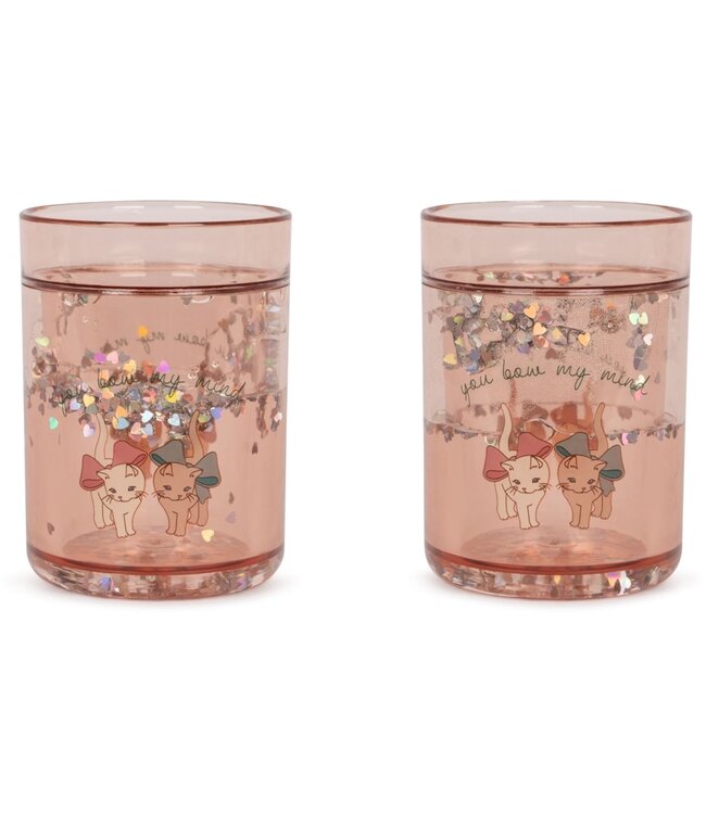 Konges Slojd 2 PACK GLITTER CUPS bow kitty