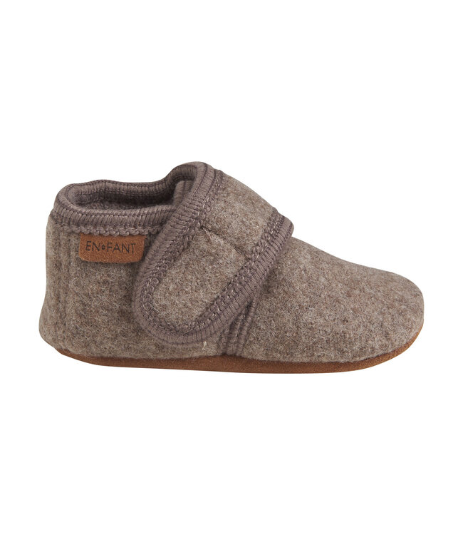 Enfant Baby wool slippers Walnut